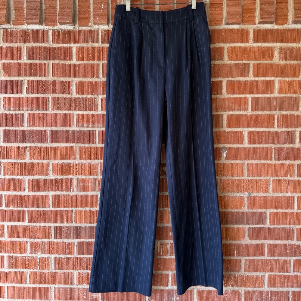 navy pinstriped Favorite Daughter "the favorite pant" 4